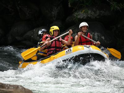 Rafting down River Marsouins in Reunion Island Rafting down River Marsouins in Reunion Island